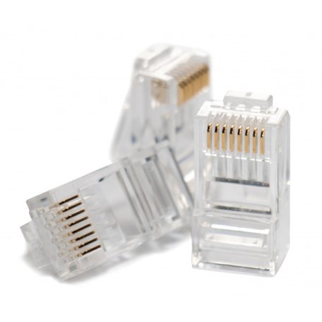 Hikvision DS-1M01 RJ45 csatlakozó; UTP fali kábelre (tömör); cat5e; önkioltó UL94V-2; 100 db/doboz; 8P8C