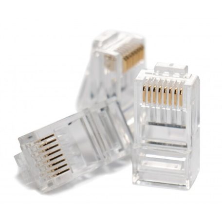 Hikvision DS-1M5EUA-15U/100PCS RJ45 csatlakozó; UTP fali kábelre (tömör); cat5e; önkioltó UL94V-2; 100 db/doboz; 8P8C