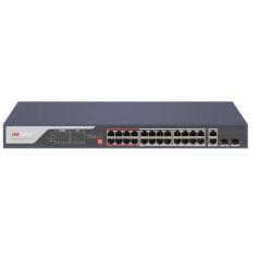   Hikvision DS-3E0326P-E (C) 26 portos PoE switch (370 W); 24 PoE + 2 kombinált uplink port; nem menedzselhető