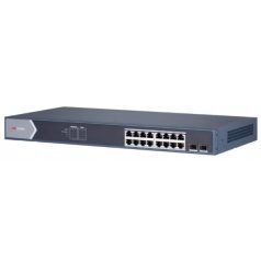   Hikvision DS-3E0518P-E/M 18 portos Gbit PoE switch (125 W); 16 PoE + 2 SFP uplink port; nem menedzselhető