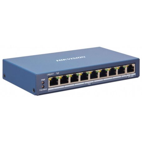 Hikvision DS-3E1309P-EI 9 portos PoE switch (110 W); 8 PoE + 1 uplink port; smart menedzselhető