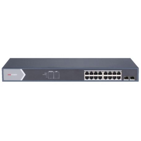 Hikvision DS-3E1518P-SI 18 portos Gbit PoE switch (225 W); 16 PoE + 2 SFP uplink port; smart menedzselhető