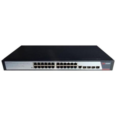 Hikvision DS-3E2528(B) 28 portos switch; 24 Gbit port + 4 SFP uplink port; teljesen menedzselhető