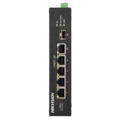   Hikvision DS-3T0306HP-E/HS 6 portos ipari PoE switch (60 W); 3 PoE+ / 1 HiPoe / 1 RJ45 + 1 SFP uplink port; nem menedzselhető