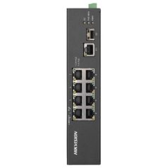   Hikvision DS-3T0310HP-E/HS 10 portos ipari PoE switch (110 W); 6 PoE+ / 2 HiPoE / 1 RJ45 + 1 SFP uplink port