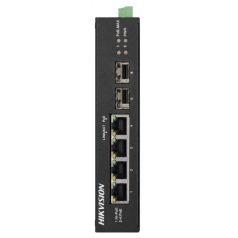   Hikvision DS-3T0506HP-E/HS 6 portos ipari Gbit PoE switch (60 W); 3 PoE+ / 1 HiPoe / 2 SFP uplink port; nem menedzselhető