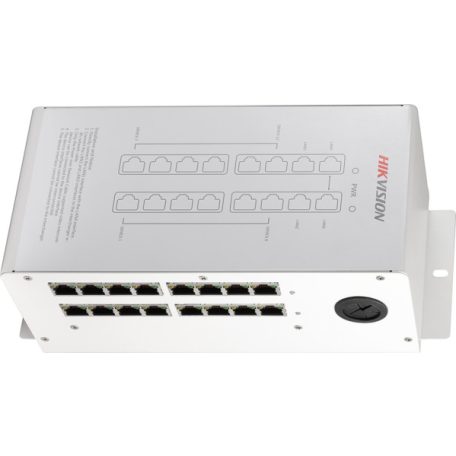 Hikvision DS-KAD612 Disztribútor egység kaputáblákhoz és lakáskészülékekhez; beépített tápegység; 16x100 Mbps