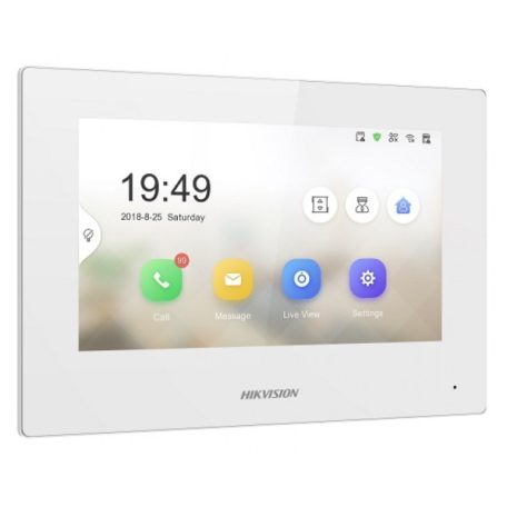 Hikvision DS-KH6320-WTE1-W IP video-kaputelefon beltéri egység; 7" LCD kijelző; 1024x600 felbontás; WiFi