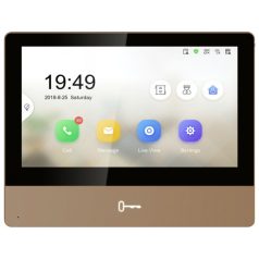   Hikvision DS-KH8350-WTE1-Gold IP video-kaputelefon beltéri egység; 7" LCD kijelző; 1024x600 felbontás; WiFi; PoE