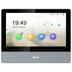   Hikvision DS-KH8350-WTE1-Grey IP video-kaputelefon beltéri egység; 7" LCD kijelző; 1024x600 felbontás; WiFi; PoE