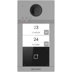   Hikvision DS-KV8213-WME1/Flush (C) Kétlakásos IP video-kaputelefon kültéri egység; kártyaolvasóval; IR-megvilágítás; WiFi; 12 VDC/PoE