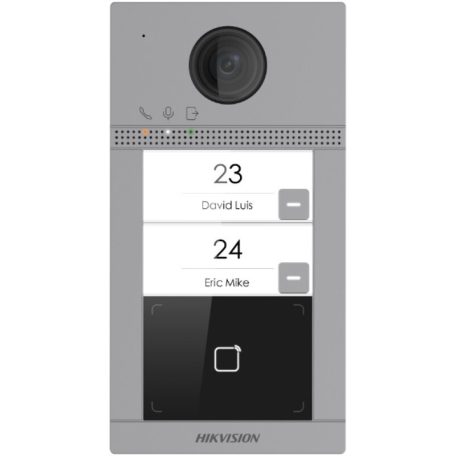 Hikvision DS-KV8213-WME1/Flush (C) Kétlakásos IP video-kaputelefon kültéri egység; kártyaolvasóval; IR-megvilágítás; WiFi; 12 VDC/PoE