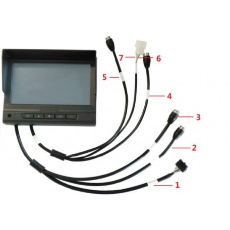 Hikvision DS-MP1302/Bracket Mounting 7" LCD monitor; mobil rögzítőhöz; 1 multilink, 2 videojel és 1 intercom bemenet