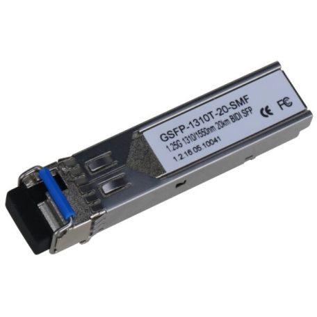 Dahua GSFP-1310T-20-SMF Monomódusú SFP modul; simplex LC; 1.25G; TX1310 nm/RX1550 nm