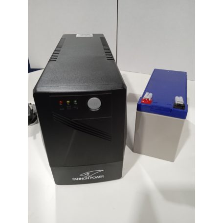 PANNONPOWER M650LCD UPS szünetmentes tápegység 650VA/360W+1db 7Ah akku.