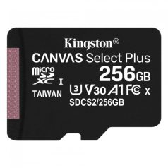   Kingston SDCS2/256GB 256GB microSD kártya; microSDXC; UHS-I Speed Class; U3; V30; adapterrel