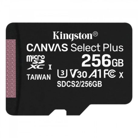 Kingston SDCS2/256GB 256GB microSD kártya; microSDXC; UHS-I Speed Class; U3; V30; adapterrel