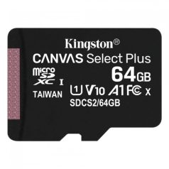   Kingston SDCS2/64GB 64GB microSD kártya; microSDXC; UHS-I Speed Class; U1; V10; adapterrel