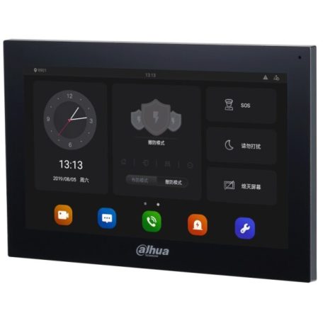 Dahua VTH5341G-W Android IP video-kaputelefon beltéri egység; 10" TFT érintő kijelző; 1024x600 felbontás; wifi